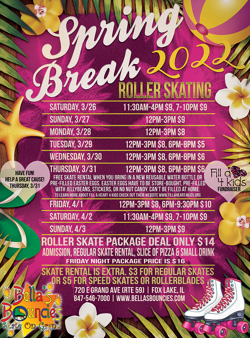 Spring Break Open Jump and Skate Schedule